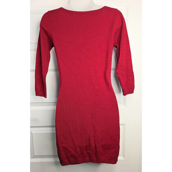 Derek Heart Women's M Red Studded Mini Dress 3/4 Sleeve Valentine's Sexy - Picture 3 of 8